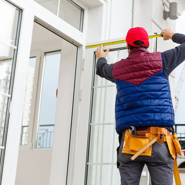 A Worker Installs Panels Beige Siding On The Facade Of The House