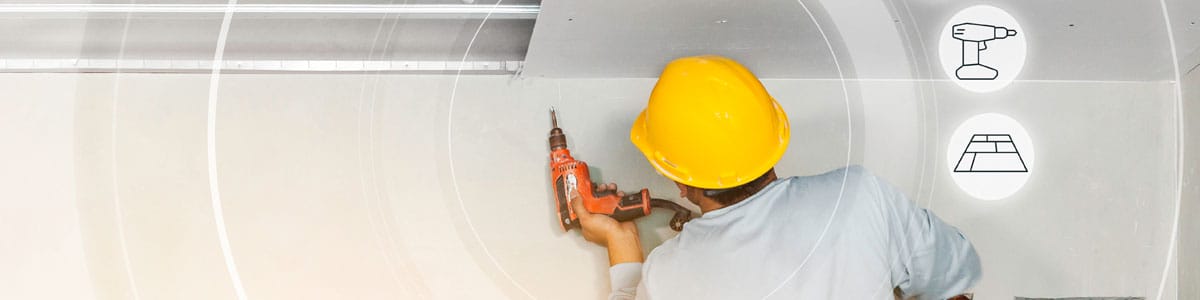 Ceiling Installation With Expert Technicians In The Room That Is